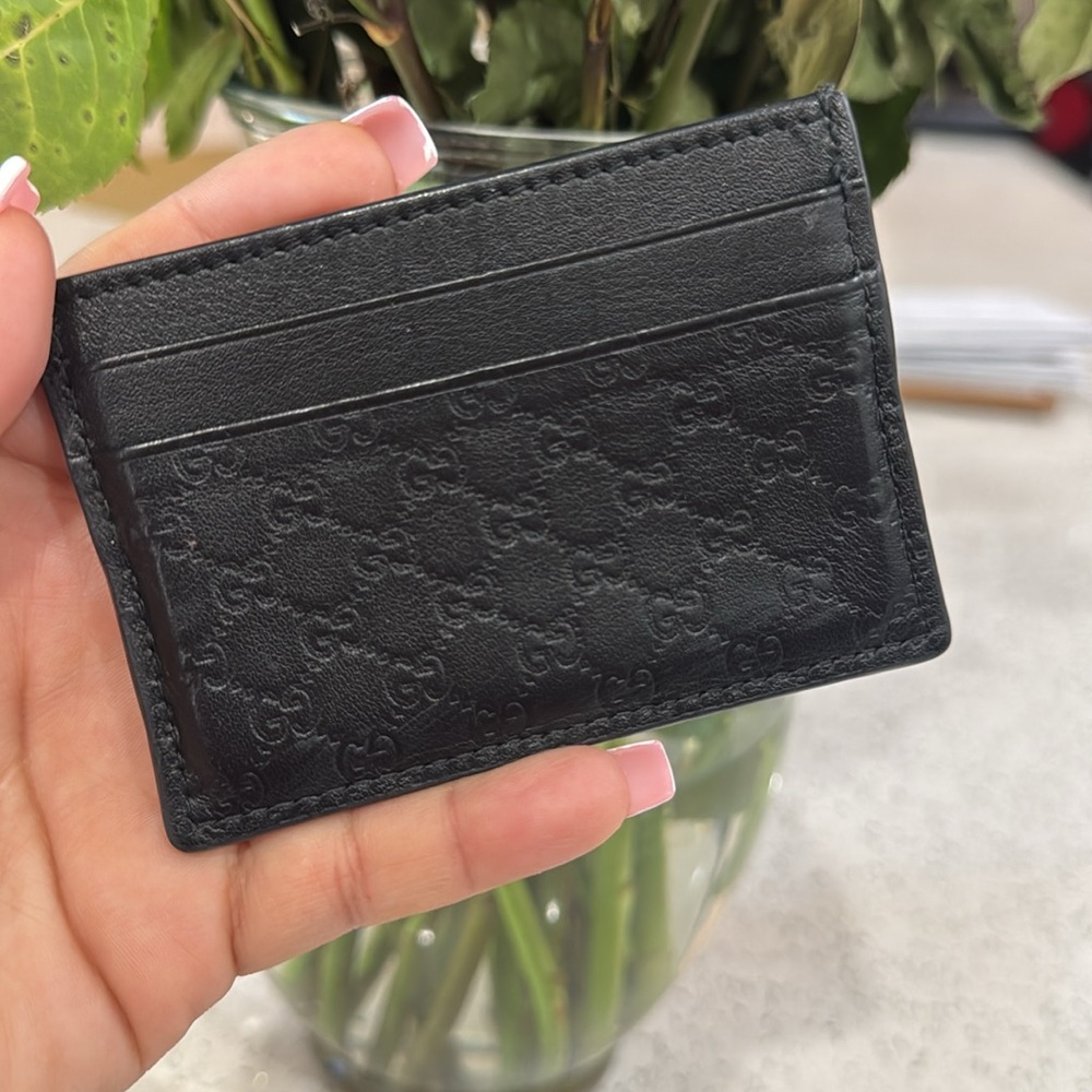🖤Gucci Leather GG Web Print Cardholder
